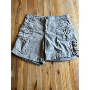 Tribal Lightweight cuffed short with‎ lace detail womens grey size 4